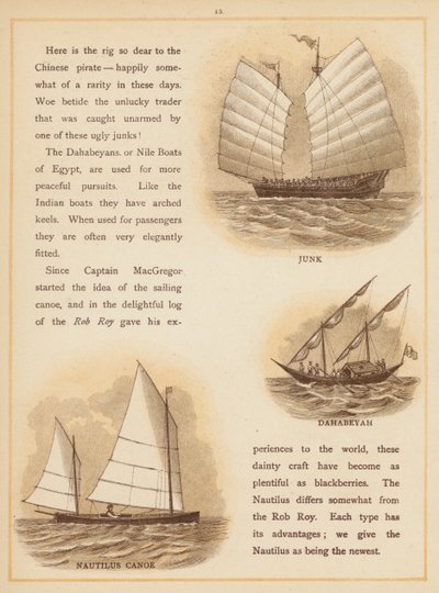 Sida ur The Boats of the World, slutet av 1800-talet (färglitografi) av English School
