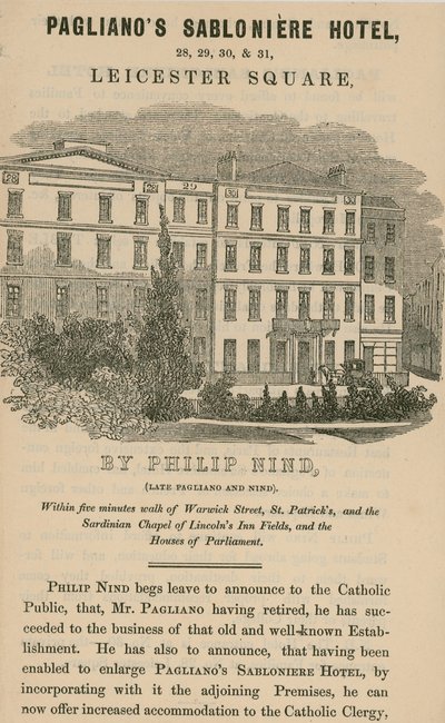 Paglianos Sabloniere Hotel, Leicester Square, London av English School