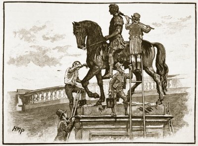 Målning King William Black, Dublin, 1822, illustration från Cassells Illustrated History of England (sepiafoto) av English School