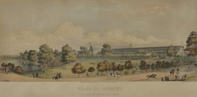 Industripalatset; Utsikt från bron, Hyde Park, 1851 av English School