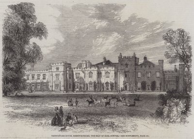 Panshanger House, Hertfordshire, sätet för Earl Cowper (gravyr) av English School