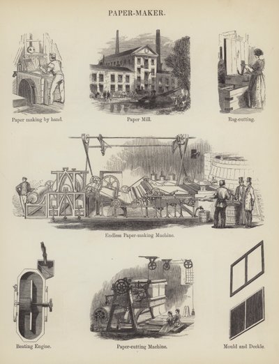 Papperstillverkare (gravyr) av English School