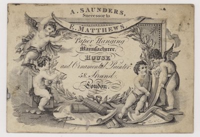 Pappersfärgare, A Saunders, handelskort av English School