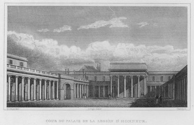 Paris, innergård till Palace of the Legion of Honor (gravyr) av English School