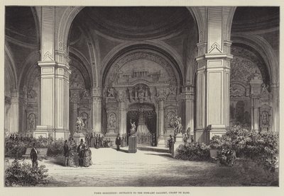 Parisutställning, ingång till konstgalleriet, Champ de Mars (gravyr) av English School