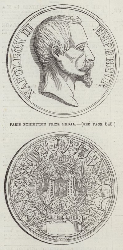 Paris utställningsprismedalj (gravyr) av English School