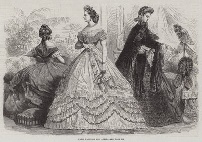 Paris Fashions för april (gravyr) av English School