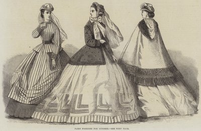 Paris Fashions för oktober (gravyr) av English School