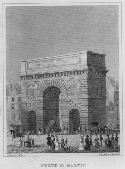 Paris, Porte St Martin (Gravur) von English School