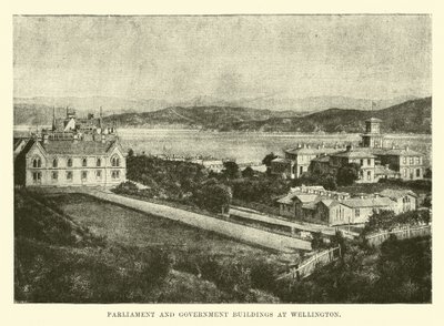 parlamentet och regeringsbyggnaderna i Wellington av English School