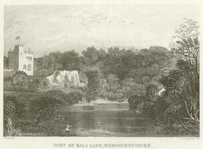 En del av Bala Lake, Merionethshire (gravyr) av English School