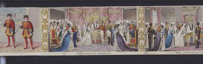 En del av panoramat av drottning Victorias äktenskap, ca 1840 (handfärgad akvatint) av English School