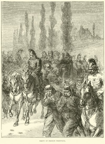 Parti av franska fångar, januari 1871 av English School