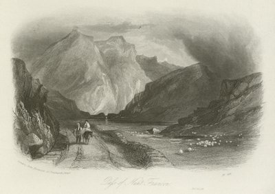 Pass av Nant Ffrancon, norra Wales av English School