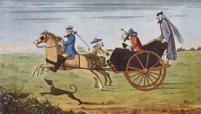 Passagerare i en hästdriven vagn, 