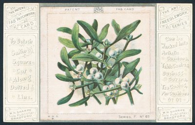Patchwork mistel, julkort av English School