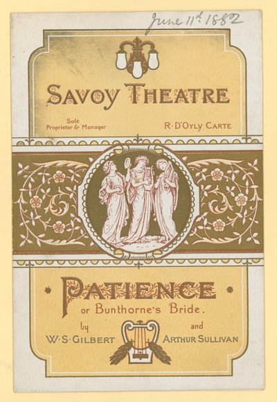 Tålamod; eller Bunthornes Bride av W S Gilbert och Arthur Sullivan av English School