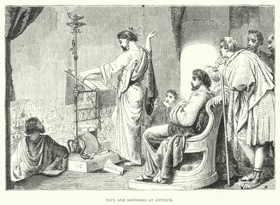 Paulus och Barnabas i Antiokia (gravyr) av English School