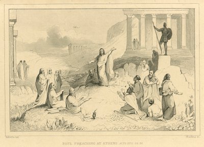 Paulus predikar i Aten, Apostlagärningarna XVII, 22, 34 av English School