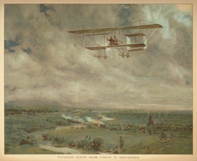 "Paulhans flyg från London till Manchester." Lilla folkets bok om luftskepp. London: Ernest Nister, [1912] av English School