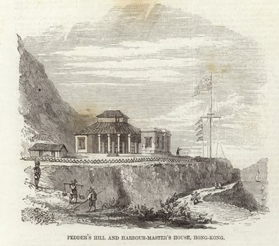 Pedders Hill och Harbour-Masters House, Hong Kong av English School