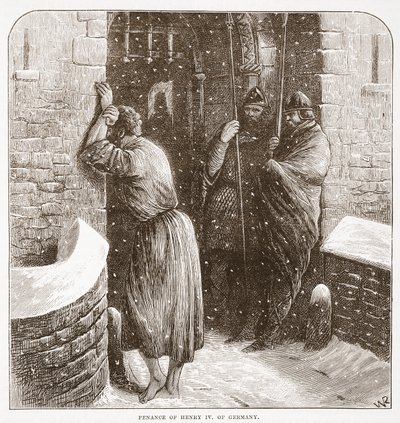 Botgöring av Henry IV av Tyskland, illustration från The History of Protestantism av James Aitken Wylie (1808-1890), pub. 1878 av English School