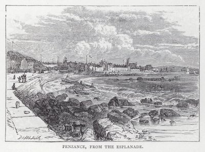 Penzance, från Esplanaden (gravyr) av English School