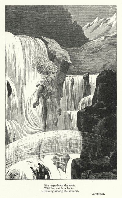 Percy Bysshe Shelley: Illustration till Arethusa (gravyr) av English School