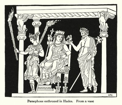 Persefone tronade i Hades (litho) av English School
