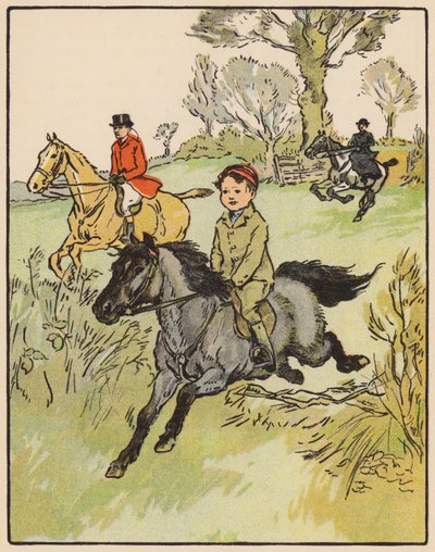 Peter har en härlig galopp (färglitografi) av English School