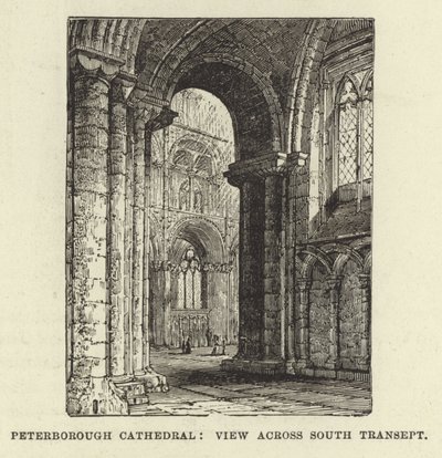 Peterborough Cathedral, utsikt över södra tvärskeppet av English School