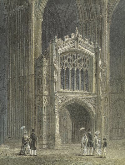 Peterborough Cathedral, utsikt över verandan, West End av English School
