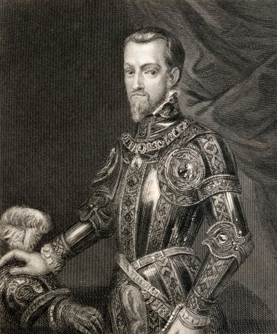 Filip II, från "History of the Reign of Philip II", publicerad 1855 av English School