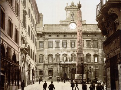 Piazza di Monte Citorio, Rom (handfärgat foto) av English School
