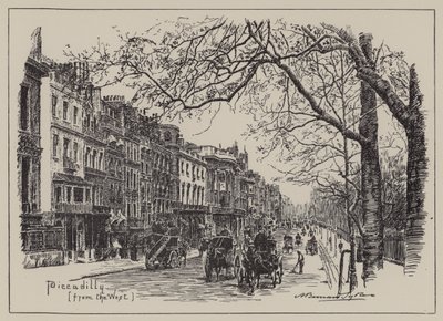 Piccadilly, från väst (gravyr) av English School