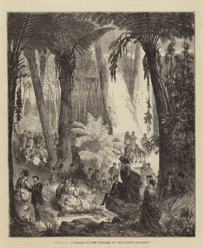Picknick i Australien till Officers of the Flying Squadron (gravyr) av English School
