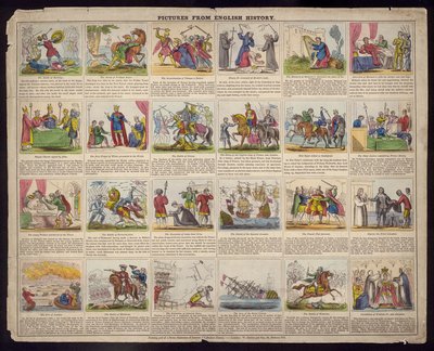 Bilder från engelsk historia (färgad gravyr) av English School