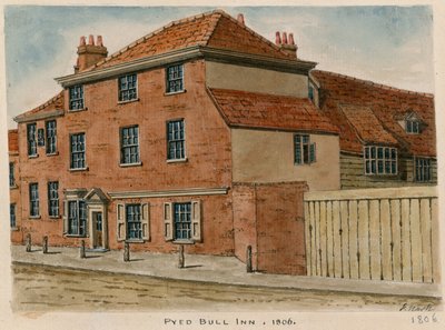 Pied Bull Inn, Islington (wc på papper) av English School