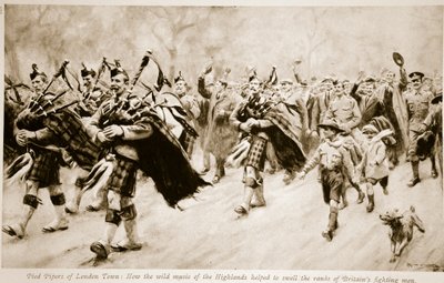 Pied Pipers of London Town: Hur höglandets vilda musik hjälpte till att svälla raden av brittiska stridsmän, 1914-19 av English School