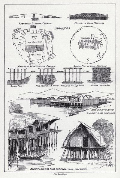 Pålbostäder (litho) av English School