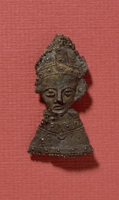 Pilgrimsmärke av Thomas a Becket (1112-70) (tenn-blylegering) av English School