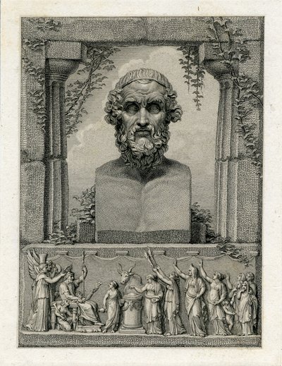 Pindar, antik grekisk lyrisk poet (c.522-c.433 f.Kr.) (gravyr) av English School