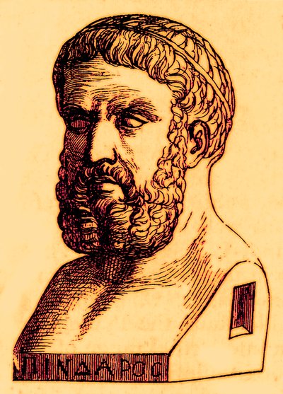 Pindar, illustration från The Illustrated History of the World, publicerad ca 1880 (digitalt förbättrad bild) av English School