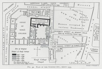 Plan över skolorna etc, ca 1575 av English School