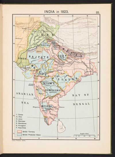 Tallrik från Historical Atlas of India av Charles Joppen av English School