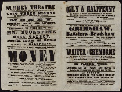 Playbill utgiven av Surrey Theatre av English School