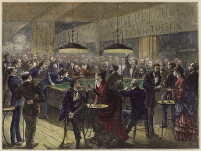 Att spela biljard på ett café i Paris till förmån för Territorial Liberation Fund av English School