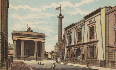 Plymouth: Guildhall, Devonport (färg litho) av English School