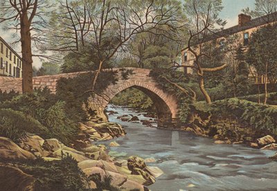 Plymouth: Ivybridge, nära Plymouth (färg litho) av English School