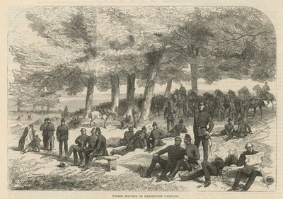 Polis väntar i Kensington Gardens av English School